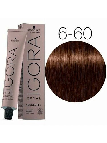 Краска для волос темно-русый коричневый натуральный - Schwarzkopf Igora Royal Absolutes 6-60